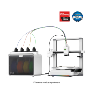 Combo completo Creality SparkX i7 y CFS Lite: impresora, base y tubos de alimentación íntegros.